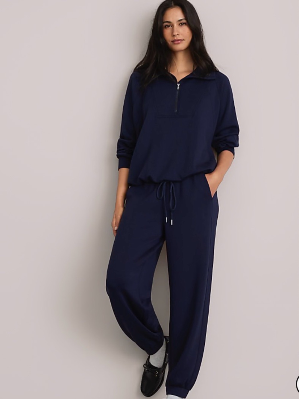 Lou and Grey Scubasoft joggers from LOFT, size M, navy